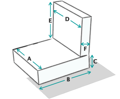 Dimensions of seat cushion